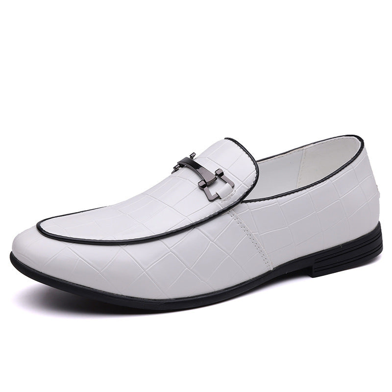 Men's Plaid Light Luxury Plus Size Rubber Sole Lightweight Leather Shoes